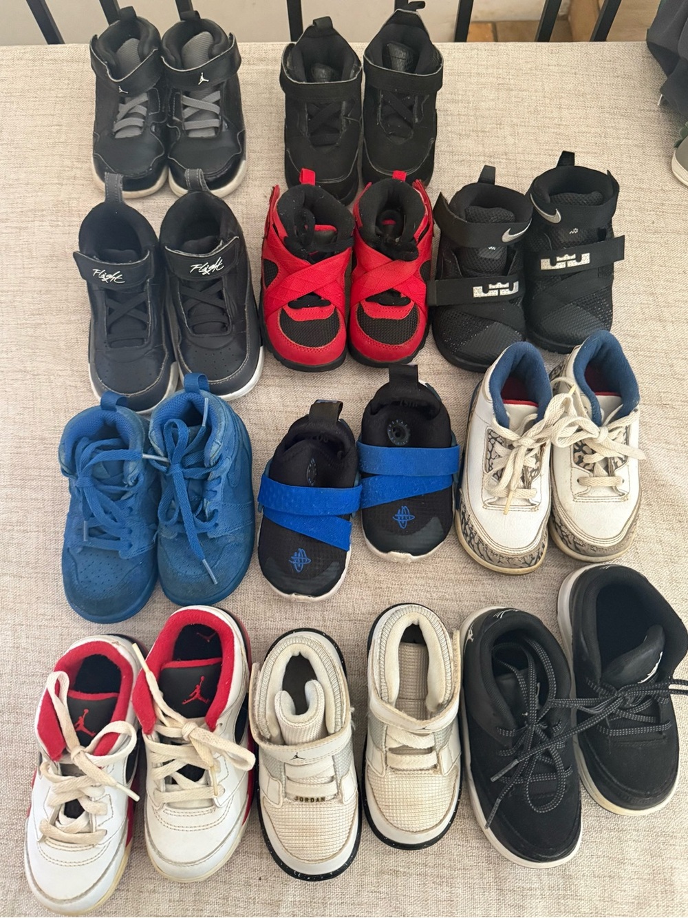 Lot of 5c 6c 7c Nike/Jordan kids shoes (11 pairs)